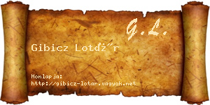 Gibicz Lotár névjegykártya